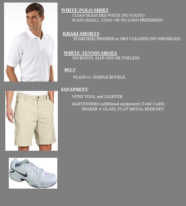 white shirt khaki shorts